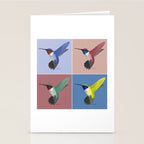 05 Blue, Red, Green, Yellow Hummingbird Stationery Card Gallery Image 2