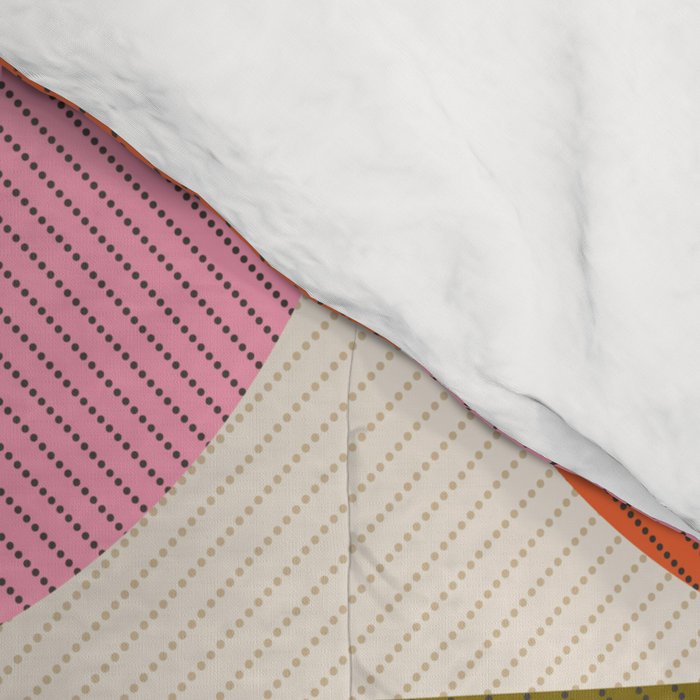 Mid Century Modern Shapes - Pink, Olive Green & Orange Comforter Gallery Image 4