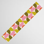 Mid Century Modern Shapes - Pink, Olive Green & Orange Table Runner Gallery Image 3