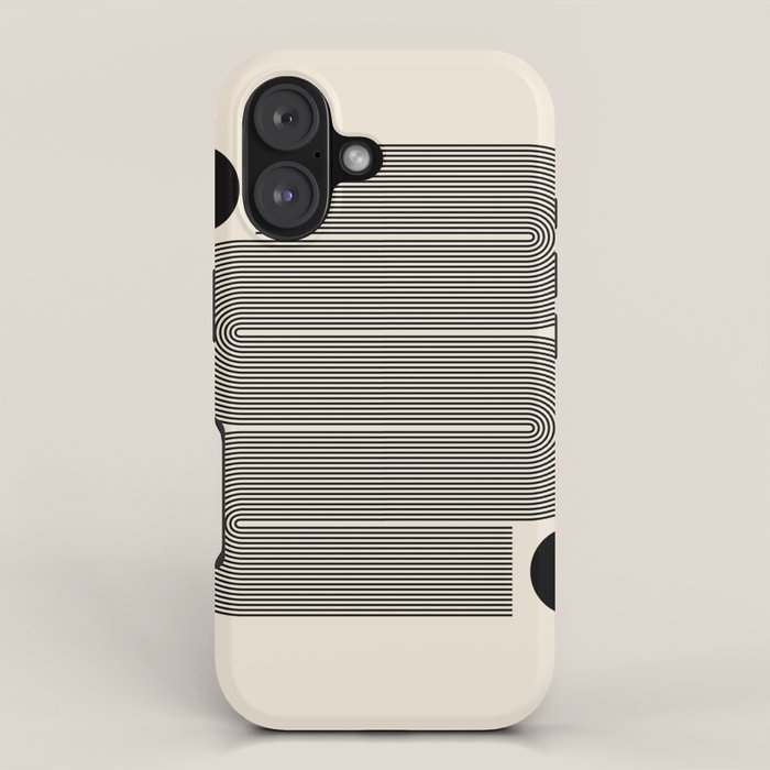 Abstraction_LINE_BLACK_DOT_VISUAL_ART_Minimlism_001A iPhone Case Gallery Image 1