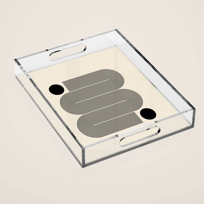 Abstraction_LINE_BLACK_DOT_VISUAL_ART_Minimlism_001A Acrylic Tray Gallery Image 1