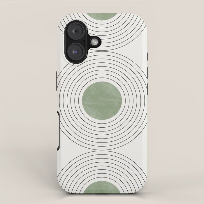 Fresh Pattern, Green Circle iPhone Case Gallery Image 1