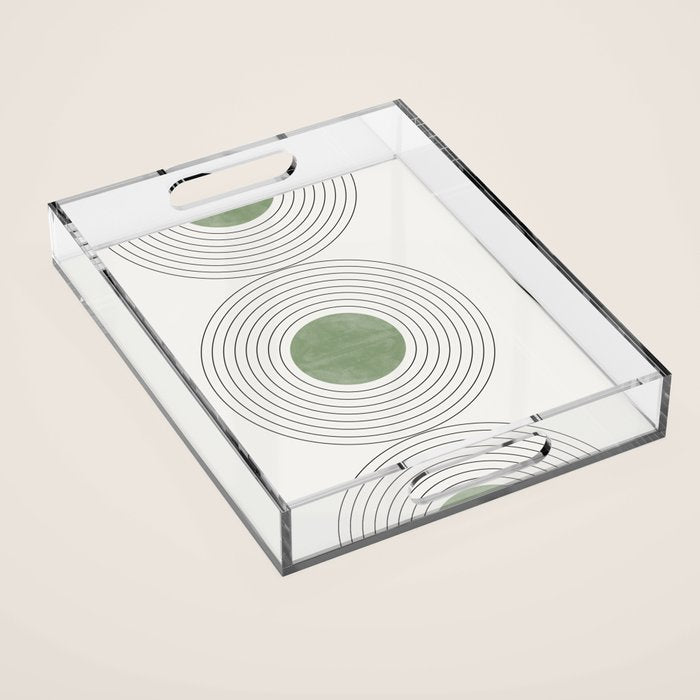 Fresh Pattern, Green Circle Acrylic Tray Gallery Image 1