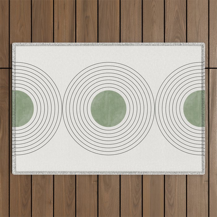 Fresh Pattern, Green Circle Outdoor Rug Gallery Image 1