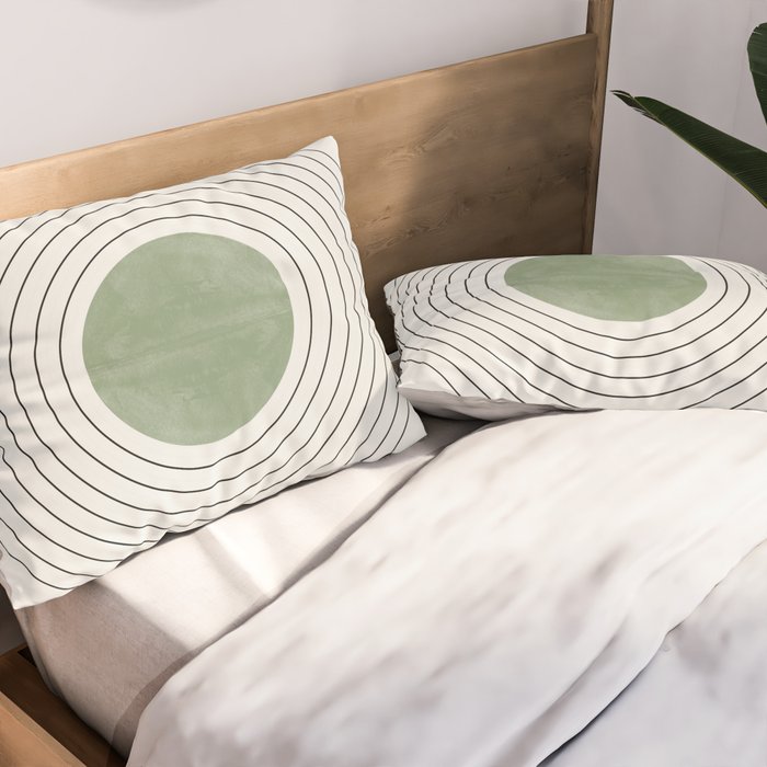 Fresh Pattern, Green Circle Pillow Sham Gallery Image 2