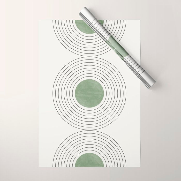 Fresh Pattern, Green Circle Wrapping Paper Gallery Image 1