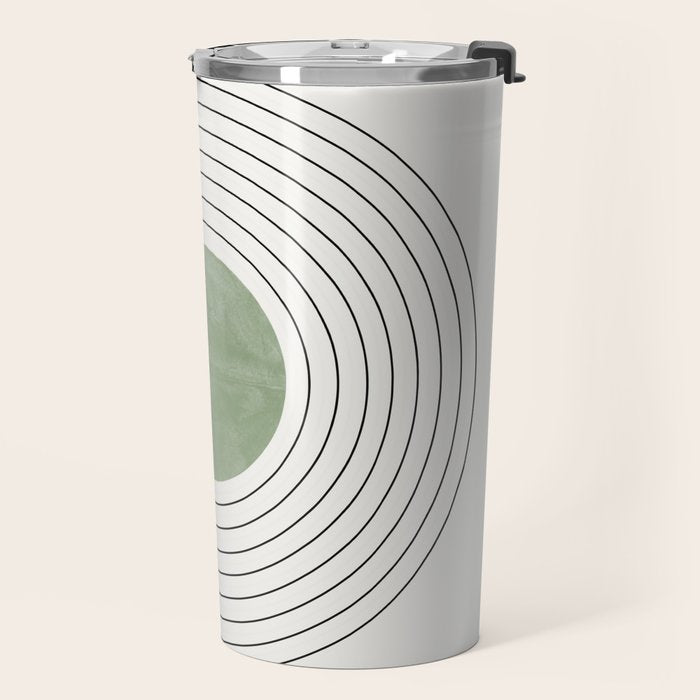 Fresh Pattern, Green Circle Travel Mug Gallery Image 2