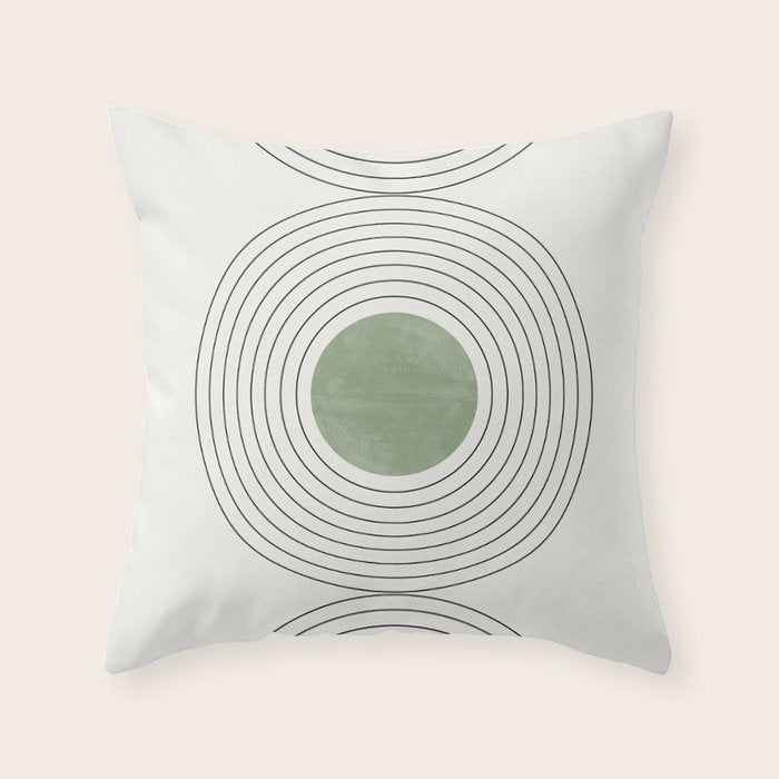 Fresh Pattern, Green Circle Throw Pillow Gallery Image 6