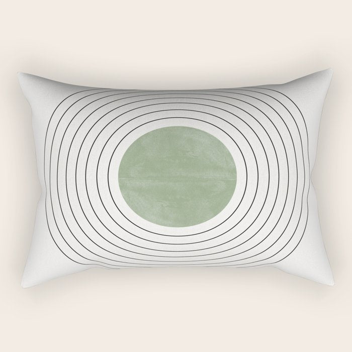Fresh Pattern, Green Circle Rectangular Pillow Gallery Image 2