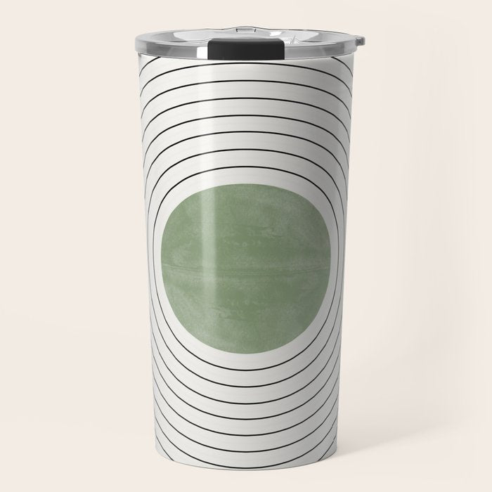Fresh Pattern, Green Circle Travel Mug Gallery Image 1