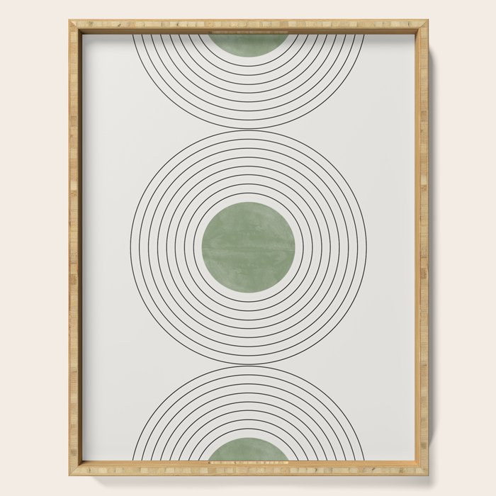 Fresh Pattern, Green Circle Serving Tray Gallery Image 1