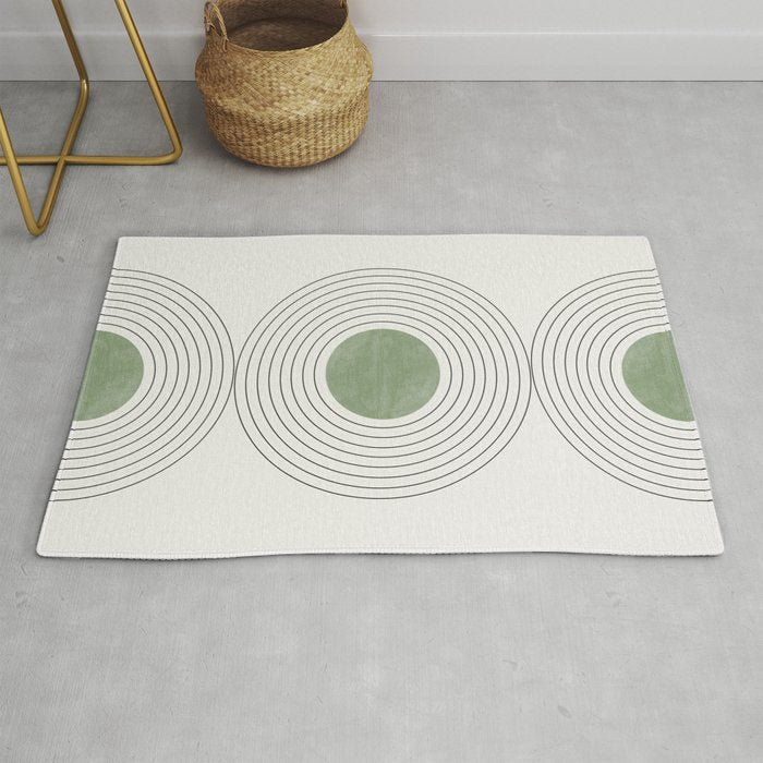 Fresh Pattern, Green Circle Rug Gallery Image 1