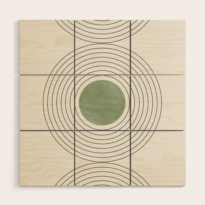 Fresh Pattern, Green Circle Wood Wall Art Gallery Image 1