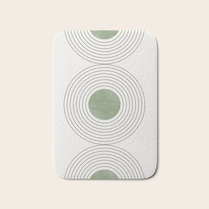Fresh Pattern, Green Circle Bath Mat Gallery Image 1