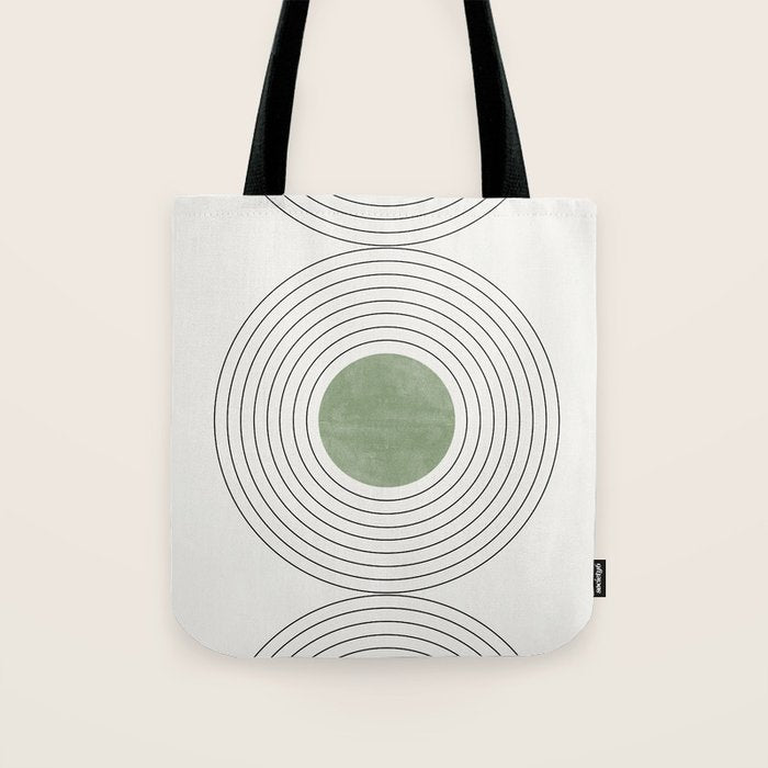 Fresh Pattern, Green Circle Tote Bag Gallery Image 1