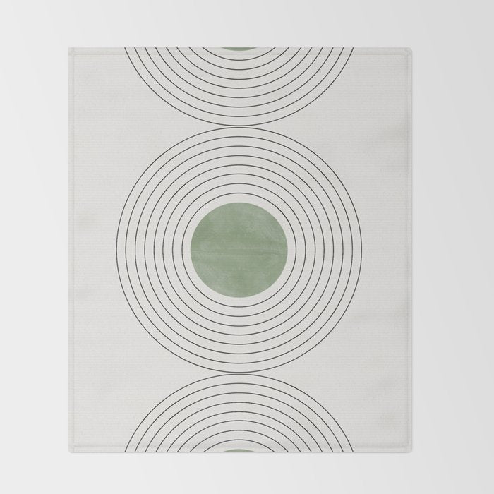Fresh Pattern, Green Circle Throw Blanket Gallery Image 2