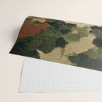 Japanese green Forest Painting Autumn Art Japandi Wall Art maximalist Art Nouveau Botanical Print Wrapping Paper Gallery Image 2