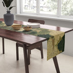 Japanese green Forest Painting Autumn Art Japandi Wall Art maximalist Art Nouveau Botanical Print Table Runner Gallery Image 2