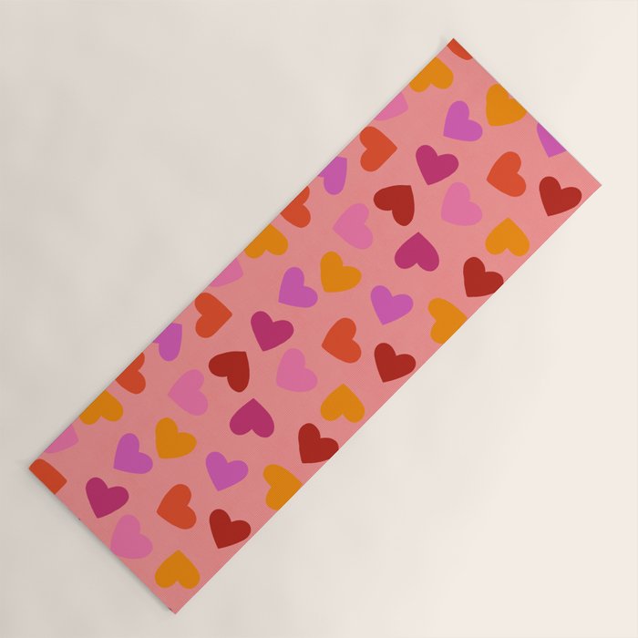 Colorful Heart Pattern for Valentine's Day Yoga Mat Gallery Image 1