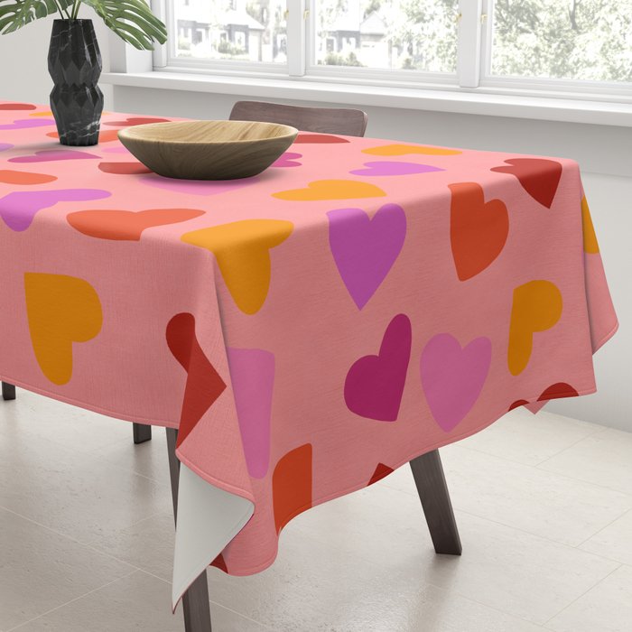 Colorful Heart Pattern for Valentine's Day Tablecloth Gallery Image 3