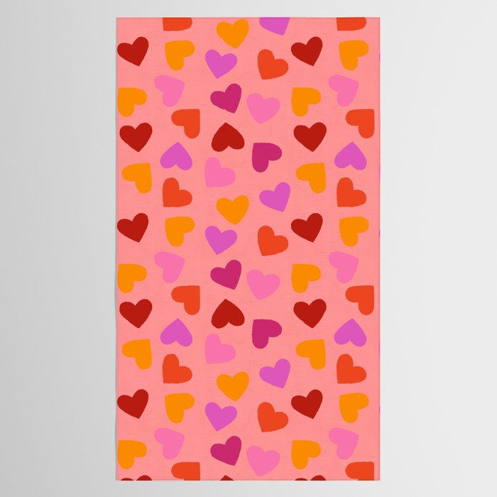 Colorful Heart Pattern for Valentine's Day Tablecloth Gallery Image 2