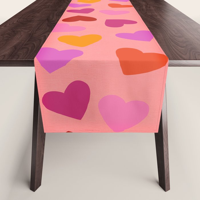 Colorful Heart Pattern for Valentine's Day Table Runner Gallery Image 1