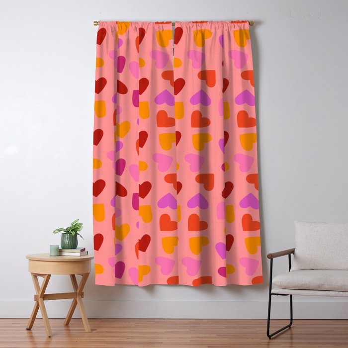 Colorful Heart Pattern for Valentine's Day Window Curtain Gallery Image 5