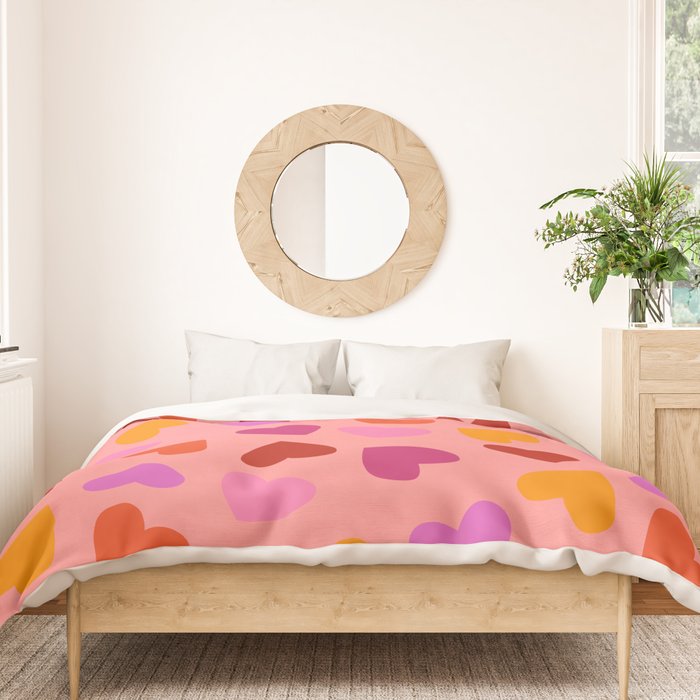 Colorful Heart Pattern for Valentine's Day Duvet Cover Gallery Image 3