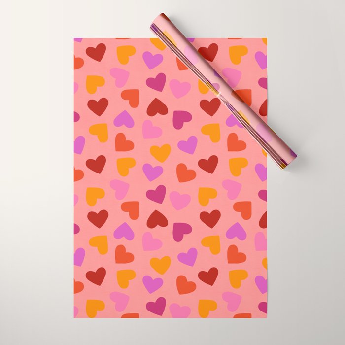 Colorful Heart Pattern for Valentine's Day Wrapping Paper Gallery Image 1