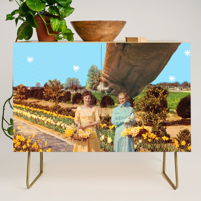 Spring Walk (Daffodils and Cows) Credenza Gallery Image 1