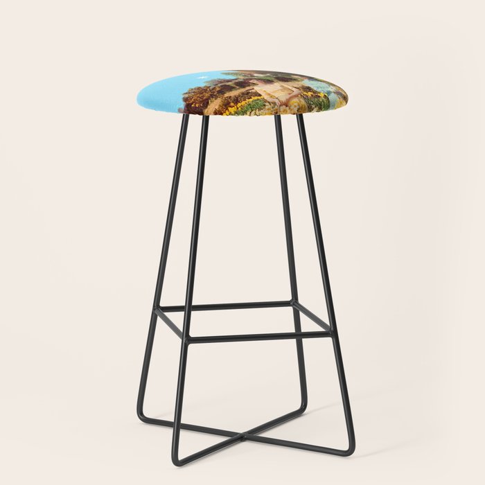 Spring Walk (Daffodils and Cows) Stool Gallery Image 1