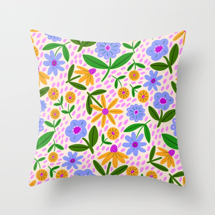 Summer Bright Floral #1 Throw Pillow Gallery Image 6