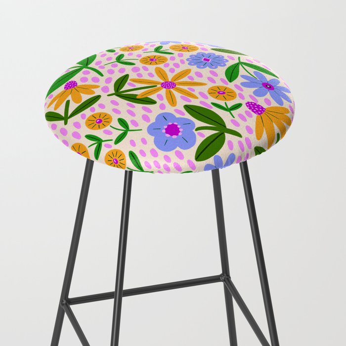 Summer Bright Floral #1 Stool Gallery Image 2