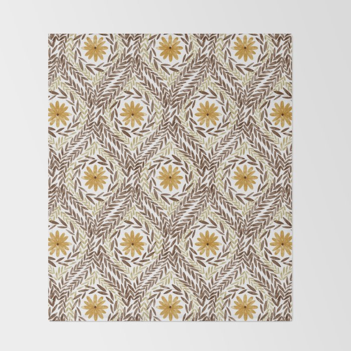 Golden Daisy Swirl Throw Blanket Gallery Image 2