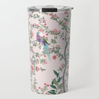 Chinoiserie Blush Pink Fresco Floral Garden Birds Oriental Botanical Travel Mug Gallery Image 1