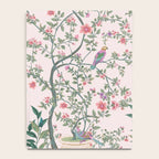 Chinoiserie Blush Pink Fresco Floral Garden Birds Oriental Botanical Notebook Gallery Image 4