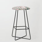 Chinoiserie Blush Pink Fresco Floral Garden Birds Oriental Botanical Stool Gallery Image 1