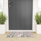 Chinoiserie Blush Pink Fresco Floral Garden Birds Oriental Botanical Welcome Mat Gallery Image 3