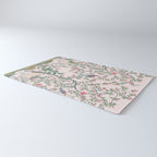 Chinoiserie Blush Pink Fresco Floral Garden Birds Oriental Botanical Rug Gallery Image 3