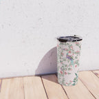 Chinoiserie Blush Pink Fresco Floral Garden Birds Oriental Botanical Travel Mug Gallery Image 4