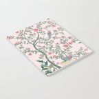Chinoiserie Blush Pink Fresco Floral Garden Birds Oriental Botanical Notebook Gallery Image 2