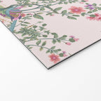 Chinoiserie Blush Pink Fresco Floral Garden Birds Oriental Botanical Welcome Mat Gallery Image 2