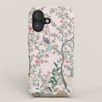 Chinoiserie Blush Pink Fresco Floral Garden Birds Oriental Botanical iPhone Case Gallery Image 1