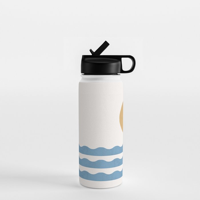 Sun Wave - Seascape Abstract  Water Bottle Gallery Image 1