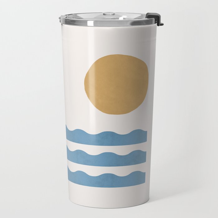 Sun Wave - Seascape Abstract  Travel Mug Gallery Image 2