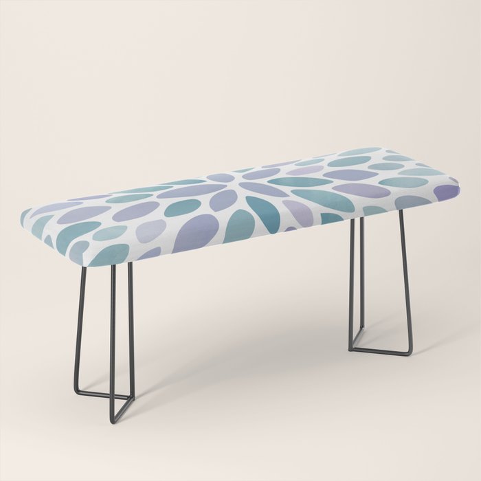 Festive, Flower Bloom, Purple and Teal, Floral Prints Bench Gallery Image 1