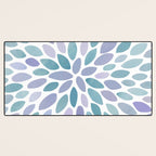 Festive, Flower Bloom, Purple and Teal, Floral Prints Desk Mat Gallery Image 3