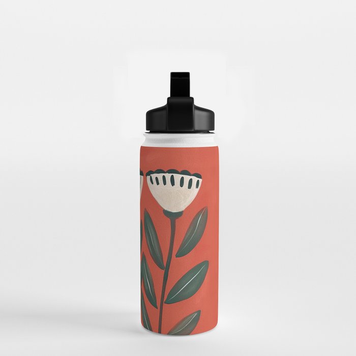 Terracotta Folk Blooms Water Bottle Gallery Image 2