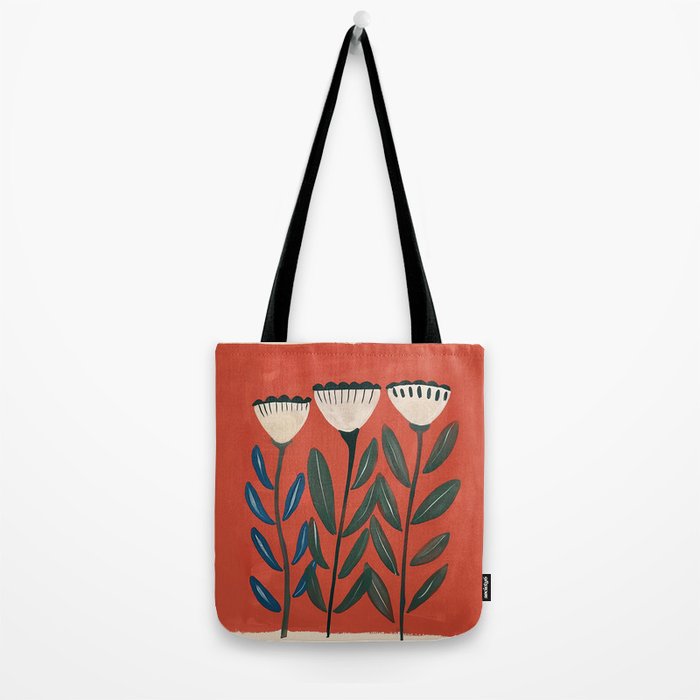 Terracotta Folk Blooms Tote Bag Gallery Image 2