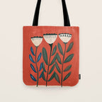 Terracotta Folk Blooms Tote Bag Gallery Image 1